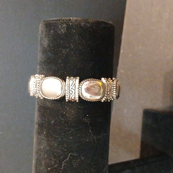 Chico's silver tone elastic wrist watch bracelet - Picture 3 of 9